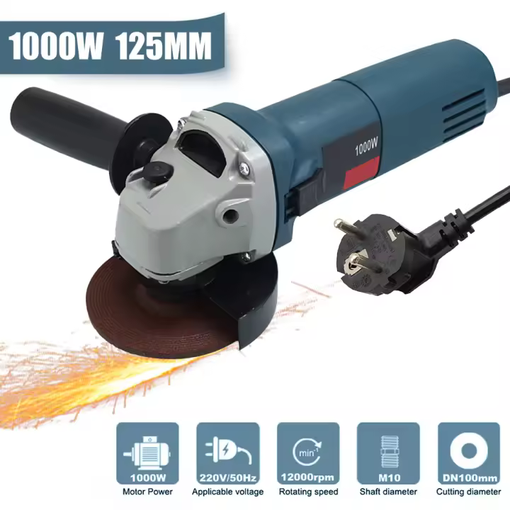 1000W 125mm Electric Angle Grinder Grinding Machine 6 Speeds Electric Cutting Machine DIY Woodworking Polishing Power Tool 220V - 1