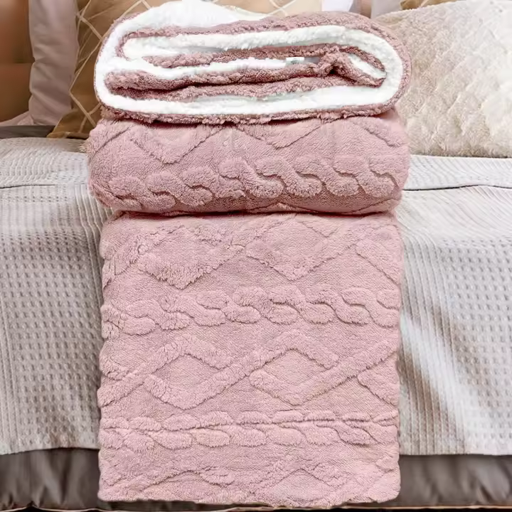Manta Sofa de Borrego, Manta Doble Cara Franela y Sherpa, 100% Poliester, Suave y Caliente para Invierno, 130 x 160 cm/160 x 220 cm/220 x 240 cm - 1