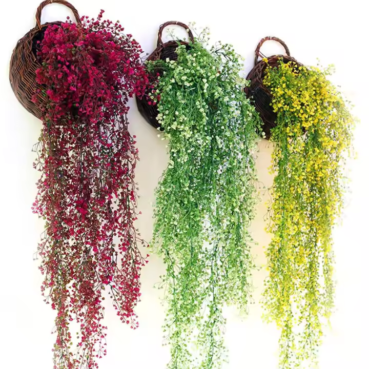 Plantas Artificiales Verdes 83cm Flores Falsas Vínculo Hiedra Uso En Jardín Decoración De Pared Para Fiestas Y Hogar - 1
