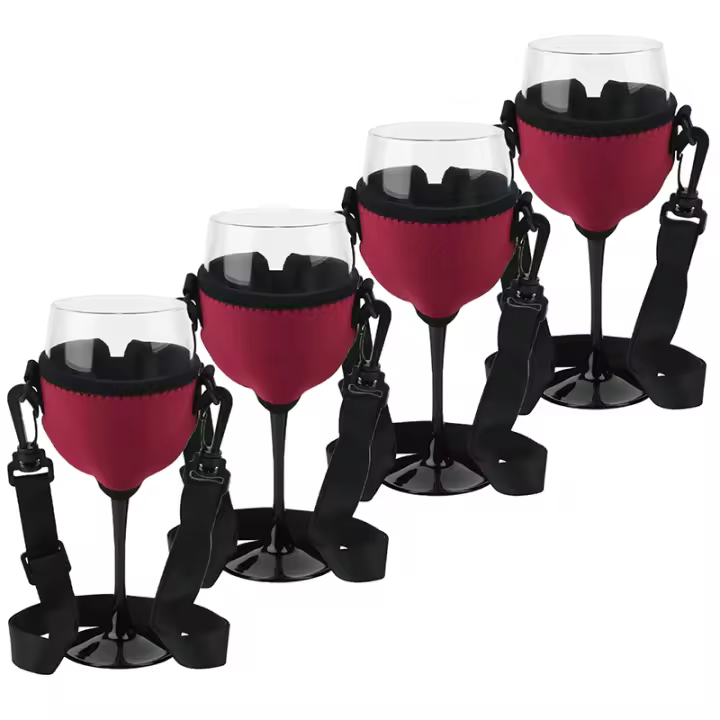 4Pcs/set Funda De Vino De Neopreno Con Correa Ajustable Para Vaso De Champán Protector De Bolsa Para Copa De Vino - 1