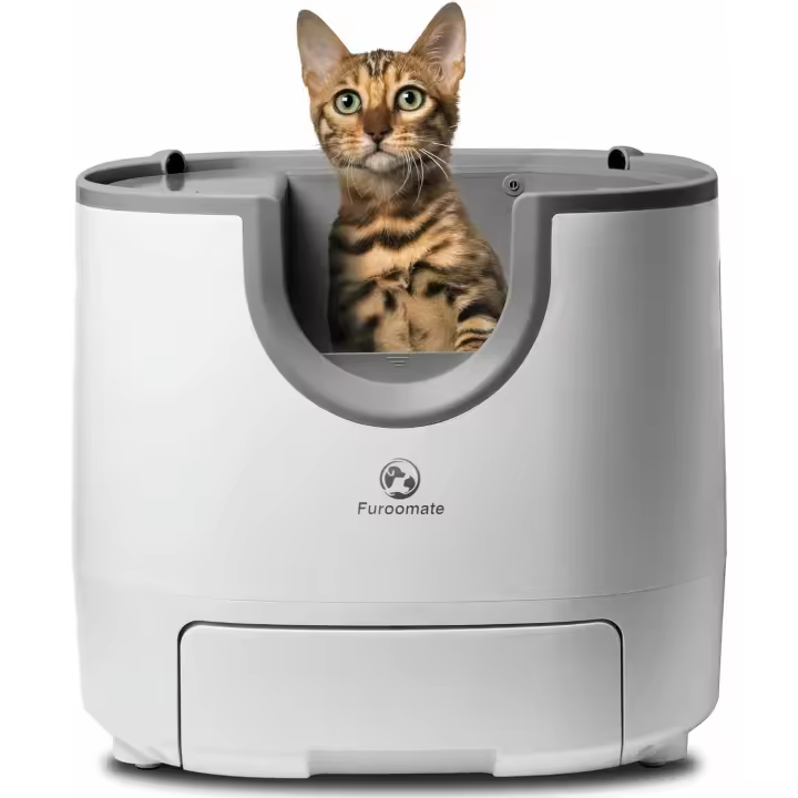 Furoomate PCT01 - Arenero Autolimpiable Automático para Gatos, Diseño Abierto, con Compartimento de Silicona Reemplazable, Apto para Gatos Pequeños y Grandes, Ideal para Varios Gatos, Caja de Arena paddle - 1