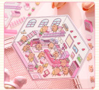 2pcs Pegatinas 3D De Escena Miniatura Cartoon Para Niños Stickers De Paisaje De Casa Para Manualidades Y Regalo Creativo - details 6
