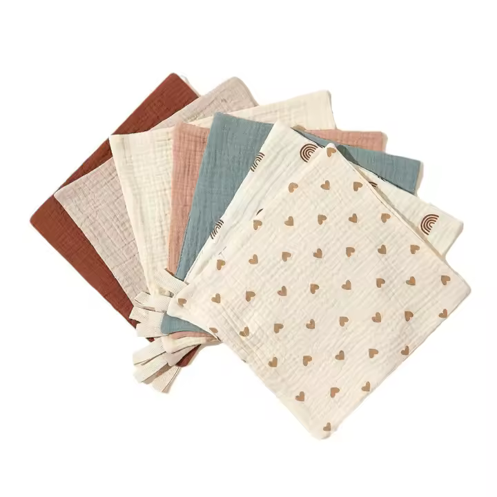 Paquete De 5 Toallas Muslin Para Bebé Pañuelos De Burp Random Color Tamaño 23x23 Fashion Unisex Edad 0-24 Meses Material Algodón - 1