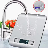 Báscula De Cocina Digital Con Pantalla LED 5kg/1g Panel De Acero Inoxidable Escalas Electrónicas Para Alimentos Y Joyas Herramientas De Hornear Para El Hogar - details 0
