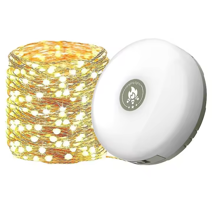Luces de cadena de camping, con 8 modos ajustables, linterna de camping LED recargable, luces de camping para camping, senderismo, tienda - 1