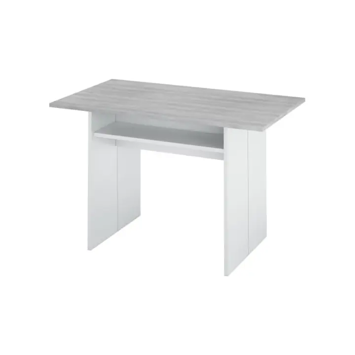 CAMA EXPRESS Mesa consola desplegable de 35 a 70 cm en color blanco artik y cemento - 1