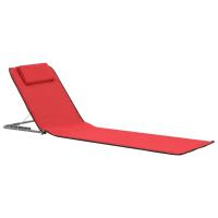 vidaXL Estera de playa plegable 2 unidade acero y tela Azul, Negro, Rojo Sillas de Exterior Ideal para jardín, playa, piscina, terraza Tumbona Piscina Tumbonas Playa Tumbonas Jardín Exterior - details 0