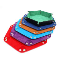 Caja De Dados Plegable En PU Cuero Hexagonal Para Juegos De Mesa RPG DnD 12 Colores Adecuada Para Juguetes De Tablero Y Juegos De Cartas - details 2
