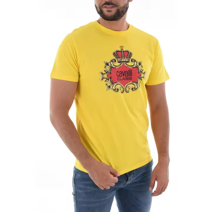 Roberto Cavalli  Class Camiseta Manga Corta Amarilla - 1