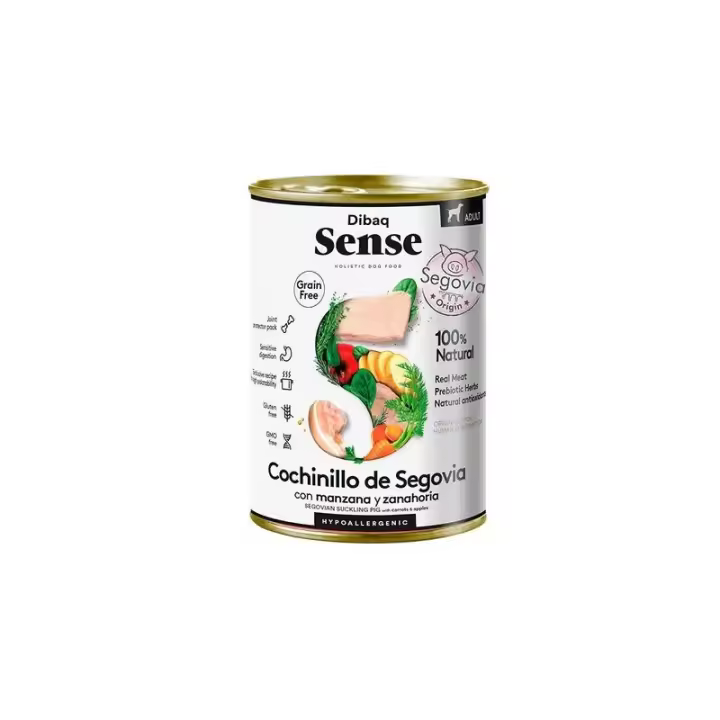 Dibaq Wet Sense de Cochinillo de Segovia - Lata deComida húmeda grain free para perros - 1