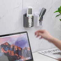 Soporte De Control Remoto Para Pared Caja De Almacenamiento Para Cosméticos Y Teléfonos Móviles Adhesivo Para Baño Y Hogar - details 2