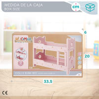 WOOMAX - Litera de madera para muñecas, de juguete, 31x16x26 cm, color rosa, educativo, ecológico, juego de roles, para  mayores de 3 años - details 5