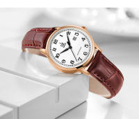 Reloj De Mujer Shengke Moda Diamante Dial Verde Diseño Original Reloj De Cuarzo Resistantes Al Agua Y Choque Con Correa De Cuero Y Caso Redondo - details 11
