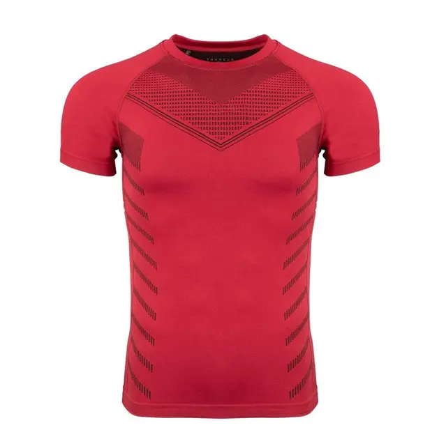 Camiseta De Gimnasio Para Hombres Alta Elasticidad Fitness Rápido Secado Manga Corta Deportes T-Shirt Apretada Para Correr - 1