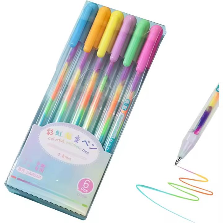 bolígrafos de gel de colores, bolígrafos de gel arcoíris, bolígrafos de tinta de gel mágicos de 0,8 mm, bolígrafos de gel arcoíris para álbumes de recortes, colorear, dibujar y manualidades. - 1