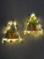 Estante Flotante De Madera Con Decoración De Hoja LED Para Decoración Del Habitáculo Estilo Bohemio Estante De Pared Para Sala De Estar - details 21