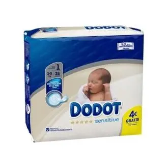 Dodot Sensitive Pañal Recien Nacido T1, 2-5Kg, 28 Uds - 1