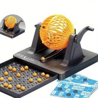 Juego De Bingo Deluxe Con Caja Máquina De Lotería Y Fichas Mini Juego De Tablero Para Fiestas Familiares - details 5