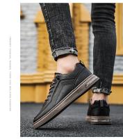 Zapatos Casuales Para Hombre En Cuero Sintético Antideslizantes Y Resistentes Al Desgaste Moda Color Sólido Cómodos Zapatos Slip-On - details 6