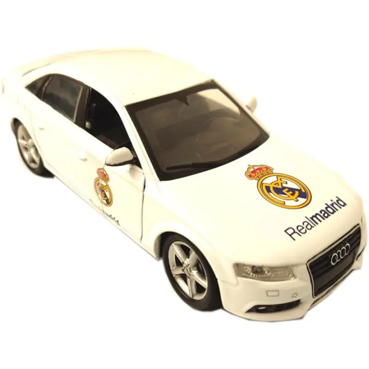 Coche juguete Audi A4 Real Madrid escala 1:24 Newray color blanco metal y piezas de plástico AUDIA4RMM - 1