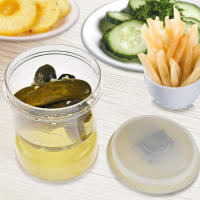 Juego De Botellas De Aceitunas En Forma De Jarra Con Tapa Ajustable Y Estrador Contenedor De Alimentos Con Separador Seco Y Humedo Estilo Retro Y Nostálgico - details 0
