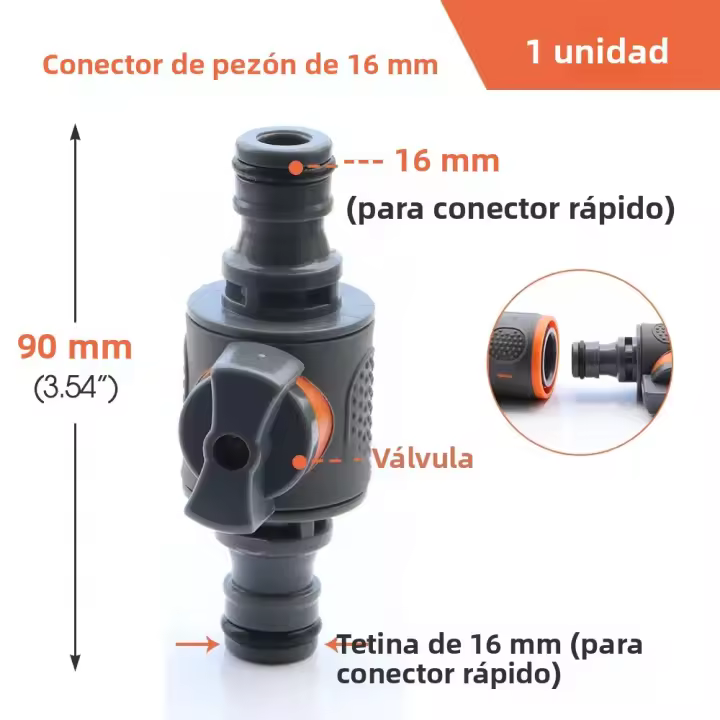 Adaptador De Conector Rápido 16mm Modelo 3 Para Tubo De Jardín Extensor De Conexión Reparación Joint Coupling MUCIAKIE ABS - 1