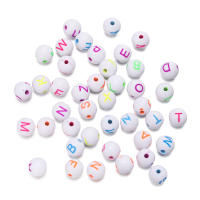 100pcs Lotes De Cuentas Redondas De Acrílico 8mm Letras A-Z Para Hacer Pulseras Collares Joyería Accesorios Espaciadores - details 4