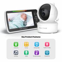 Cecodadi Monitor with Cámara HD 1080P, Pantalla LCD de 12,7 cm, Rango Inalámbrico de 274,32 metros, Visión Nocturna Automática, Audio Bidireccional, Visualización de Temperature Y 8 Nanas Calmantes - Recargable USB por - details 0