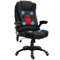 Vinsetto Silla de Masaje con 6 Puntos de Masaje Silla de Escritorio Reclinable hasta 130° con Función de Calefacción Altura Ajustable y Ruedas para Estudio 68x72x110-120 cm - details 1