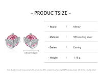 Zenyth-Pendientes de Sirena with rounded Rose en Plata s925 para Mujer, Diseño de Nicho, joyería al por mayor,2 piezas - details 1