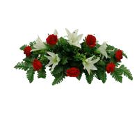 CENTRO DE FLORES ARTIFICIALES APTO PARA EXTERIOR. IDEAL PARA CEMENTERIO TODOS LOS SANTOS. MEDIDAS 70*35* 20 - details 1