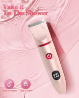 Recortadora de bikini 3 en 1 para mujer, afeitadora eléctrica para cabello público, recortadora de vello corporal recargable, kit de extracción desmontable portátil, lPX7 impermeable ligero con - details 3