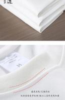 Camiseta De Algodón Puro Blanco GSM 500/300g De Gran Resistencia Cuello Redondo Manga Corta Tees De Tres Agujas Para Hombre - details 10