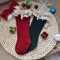 Calcetines Altos Para Bebés Niñas Otoño Invierno Con Encaje Y Volante Algodón Princesa Navidad Para 0-5 Años Talla True Fit - details 4