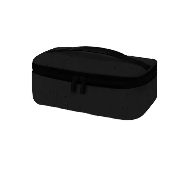 Mini bolsa de almuerzo para hombres y mujeres, portátil, con aislamiento térmico, compacta, para adultos, para el trabajo y la oficina, color negro - 1