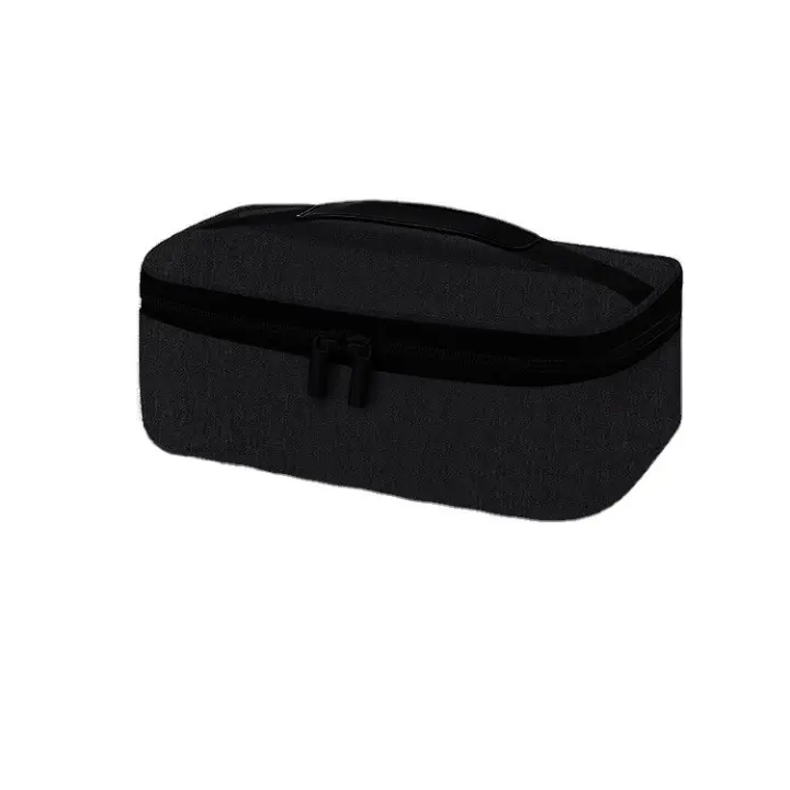 Mini bolsa de almuerzo para hombres y mujeres, portátil, con aislamiento térmico, compacta, para adultos, para el trabajo y la oficina, color negro - 1
