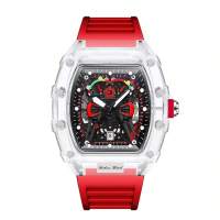Reloj De Cuarzo Para Hombre Moda Nueva Deportiva Y Elegante Reloj De Pulsera De Lujo Con Correa De Silicona Estilo Tonneau - details 6