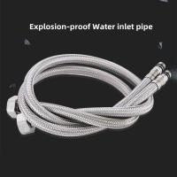 Conjunto De 2 Piezas De Tubo De Agua Flexible En Acero Inoxidable Para Baño Y Cocina Tapa De Agua Caliente Y Fría G 1/2 G 3/8 - details 1