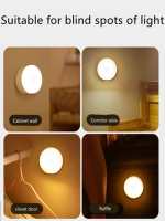 Lámpara Nocturna Redonda Mini LED Dimmable Para Armario Cocina Escalera Iluminación Inalámbrica Para Armario Luz De Alcova - details 1
