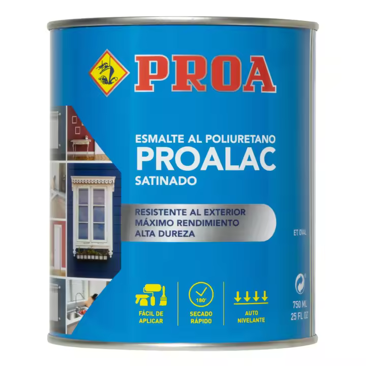 PROA Esmalte Laca al poliuretano Proalac. Blanco. 4 L. Pinta tus muebles de cocina, radiadores, madera o metales con la máxima calidad. Valido para interior y exterior. - 1