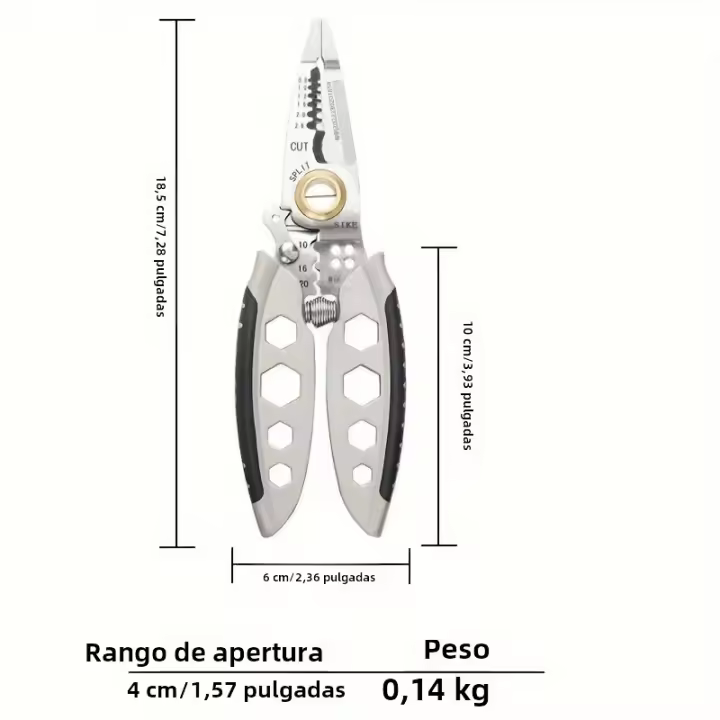 AIRAJ Alicate Multifuncional De Acero Inoxidable Para Electricistas Con Funciones De Deshuesado Ramales Enrollado Y Torcer Tornillo - 1