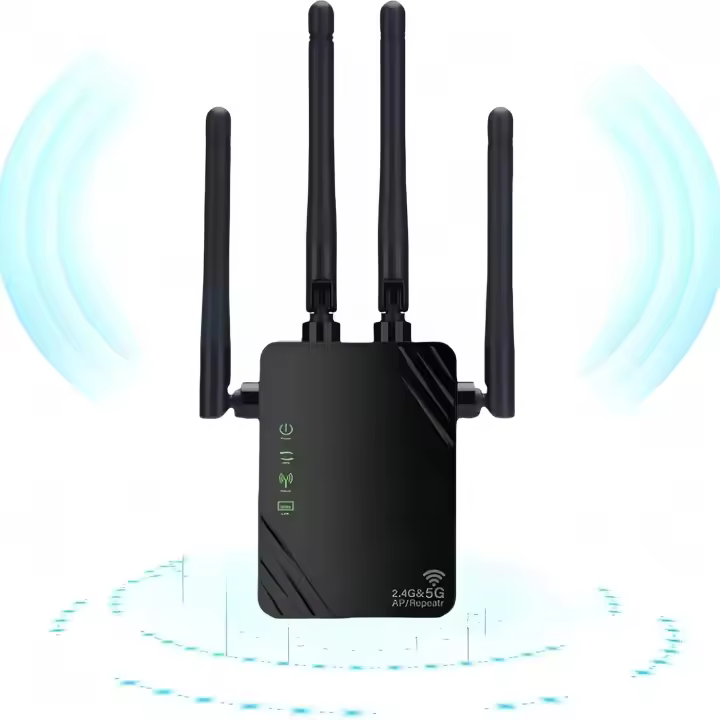 ER Repetidor WiFi, Nuevo amplificador WiFi 2024, AMP WiFi de 1200 Mbps, amplificador WiFi de Doble banda de 5 GHz y 2,4 GHz, modo repetidor/ENRUTADOR/AP, 4 Antenas, ideal para el hogar y la Oficina - 1