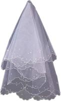 Velo De Boda De 1 Capa Para Cintura Largo Con Borlas Vela Corta De Tules Accesorio De Peluca Para Novia VINOPROM Polyester - details 5