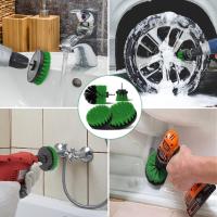 Cepillo de limpieza de taladro de 4 piezas, 2 ''/3,5''/4 ''/5'' cepillo de limpieza giratorio para taladro eléctrico cepillo de limpieza de cerdas medianas para cocina (verde) - details 3