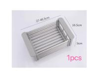 Rack De Secado De Platos Expansible Gris Con Brazos Ajustables Soporte Para Verduras Frutas Y Pasta En Cocina - details 1