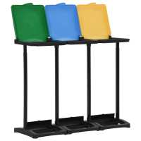 vidaXL Soportes para bolsas de basura con tapa PP multicolor 240-330 L - details 2