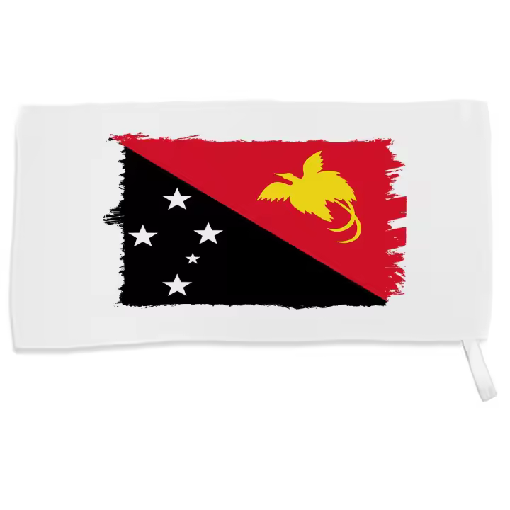 MERCHANDMANIA TOALLA PEQUEÑA ABSORBENTE bandera papua nueva guinea pais gobierno suave personalizada con cinta elastica - 1