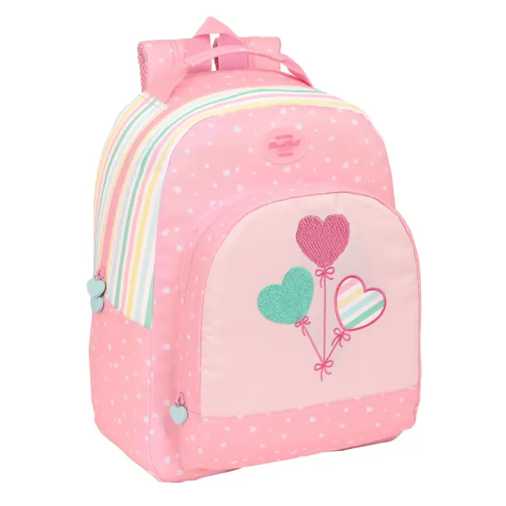 Mochila Adaptable a Carro Reciclado Blackfit8 "Globitos" 32X42X15Cm (Safta 642339305) - 1
