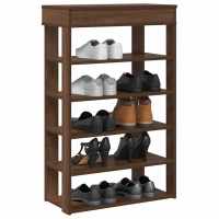 vidaXL Mueble zapatero madera contrachapada 60x30x98 cm en color Gris hormigón/Negro/Blanco y más | almacenamiento funcional diseño moderno para baño dormitorio sala - details 4