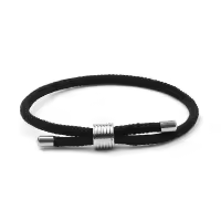Pulsera De Hilo Simple Con Hebilla De Acero Inoxidable Amuleto Rojo Y Negro No Desvanecido Para Amigos Pulsera De Suerte - details 5
